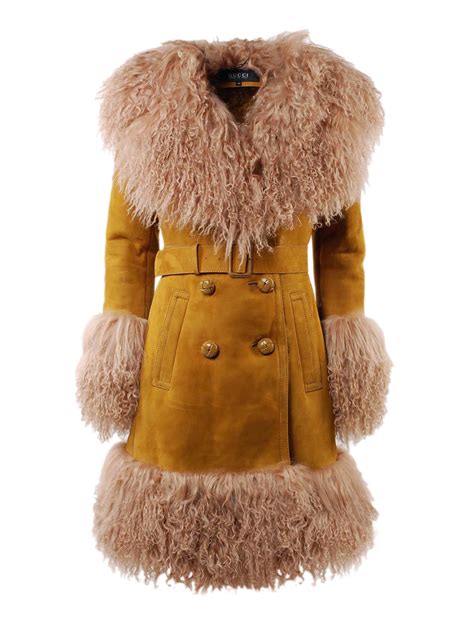 gucci blue shearling coat|Gucci Shearling Coat .